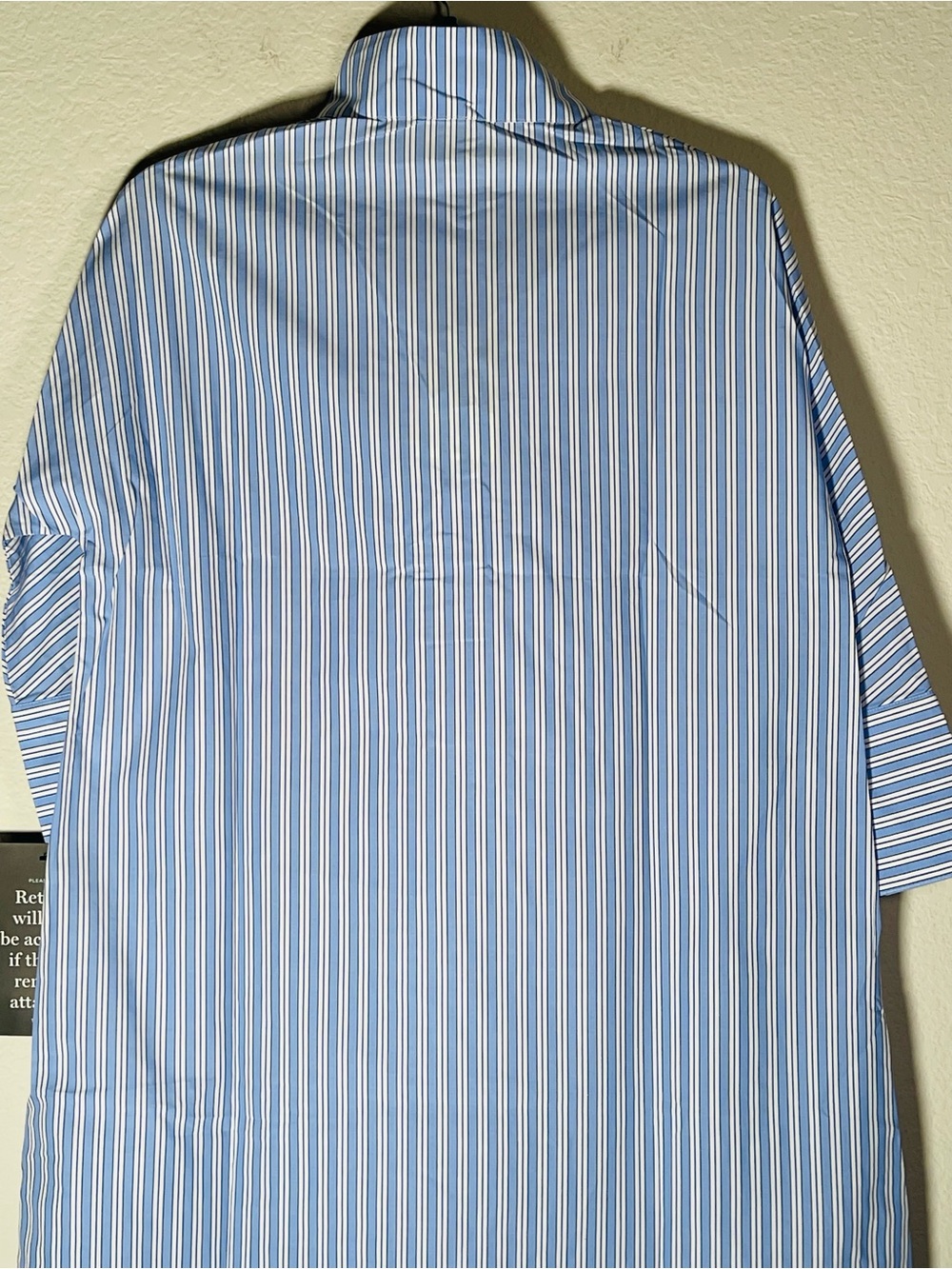 NWT Tuckernuck Blue & White Striped Maxi Tunic Dress Glass Button Size Small - Picture 11 of 13